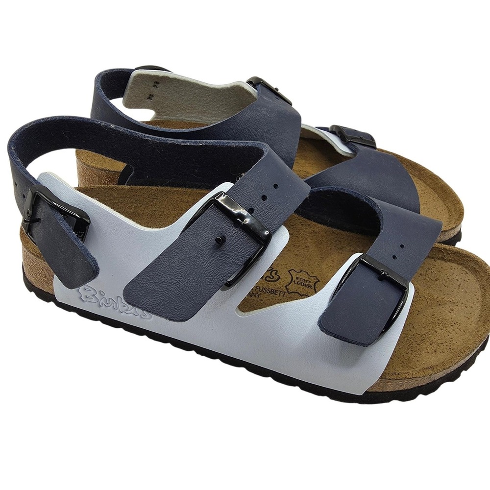 Birki's Sandals Womens 6 Blue White Birkenstock Comfort Cork Footbed